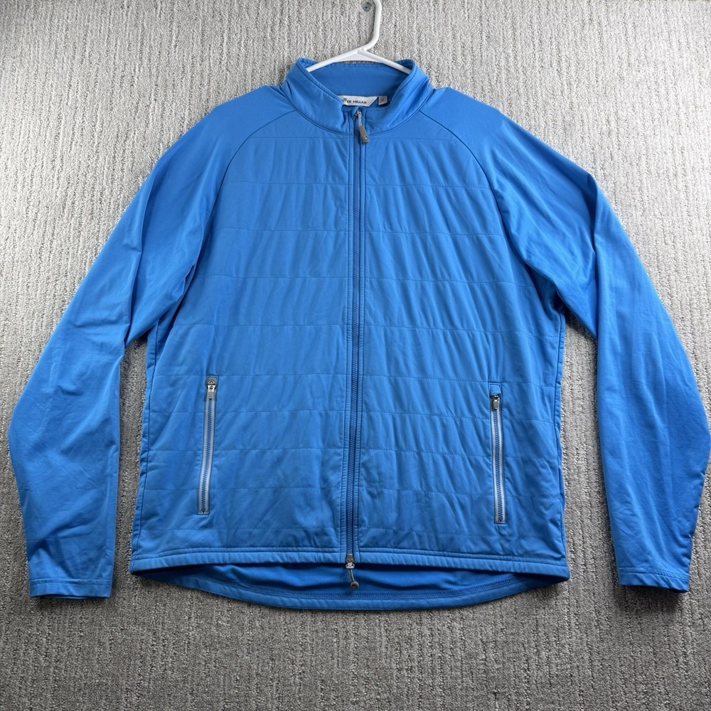 Peter Millar Hyperlight Merge Hybrid Full Zip Jacket Performance Mens Sz L Blue